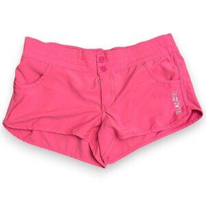 Billabong  Y2k Micro Mini Snap Shorts Hot Neon Pink Large Juniors Surf Beach Sum